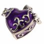 2 Piece Purple/Blue Enamel Heart Cremation Memorial Keepsake Charms Pendant Love