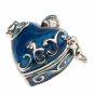 2 Piece Purple/Blue Enamel Heart Cremation Memorial Keepsake Charms Pendant Love