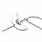 Men's Cool Stainless Steel Cross Angel Wings Sword Pendant Chain Necklace