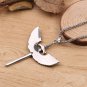Men's Cool Stainless Steel Cross Angel Wings Sword Pendant Chain Necklace