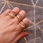 17KM 12 pc/set Charm Gold Color Midi Finger Ring Set for Women Vintage Boho Knuc