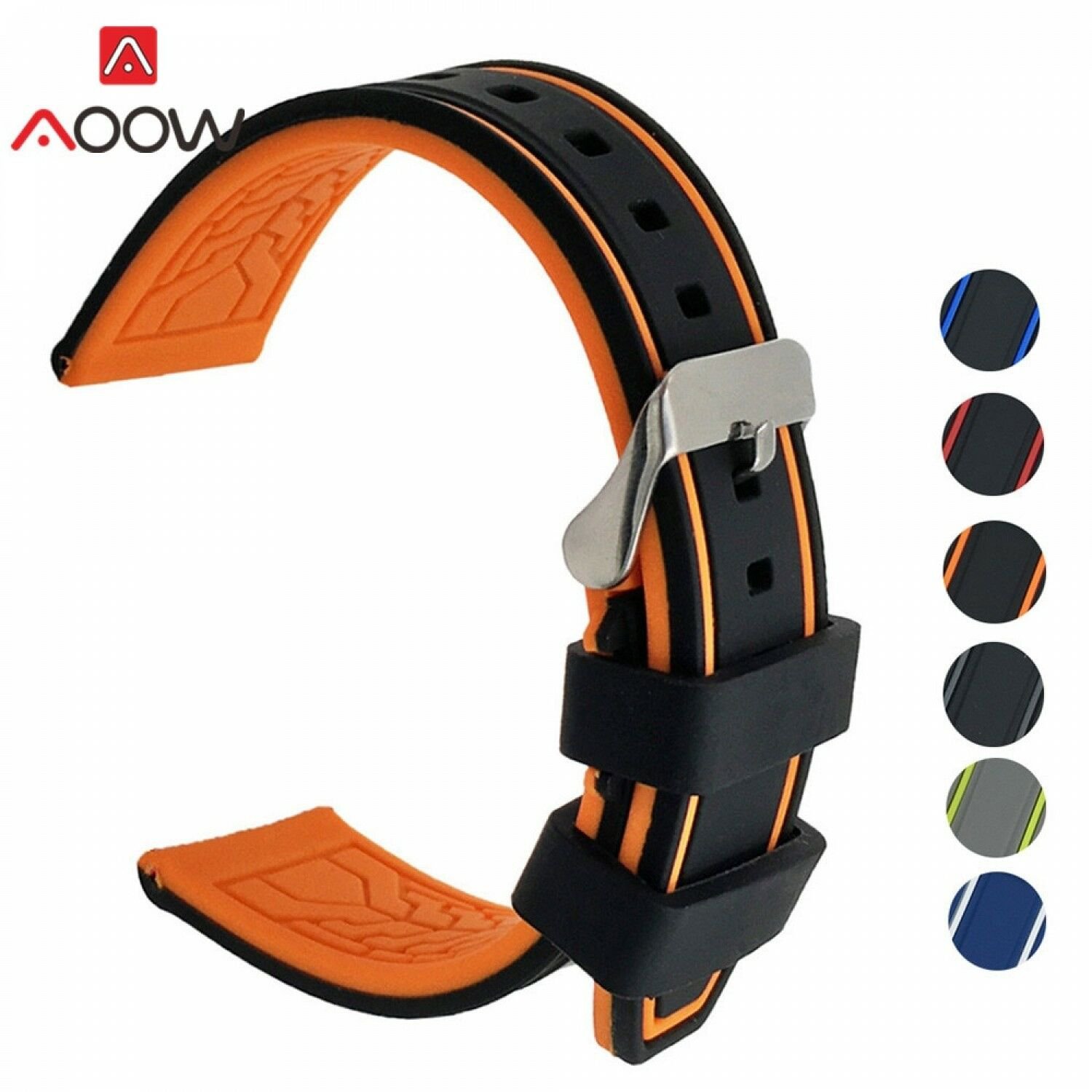 Soft Silicone Watchband 20mm 22mm 24mm 26mm Rubber Diving Waterproof Replacement