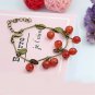 Hot New Vintage Sweet Cute Red Cherry Charm Bracelets&Bangles For Women Jewelry