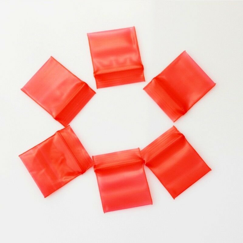 Hot Sale 100pcs/lot Red Mini Zip Lock Bag Self Sealing Plastic Bags 2x3cm Nuts
