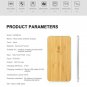 Bamboo Wood Portable Qi Wireless Charger Fast Charging Pad Universal Mobile Pad