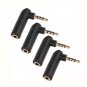 3.5mm 4Pole Microphone Jack Right Angle Male To Female Audio Stereo Adapter New