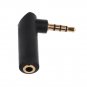 3.5mm 4Pole Microphone Jack Right Angle Male To Female Audio Stereo Adapter New