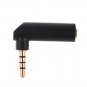 3.5mm 4Pole Microphone Jack Right Angle Male To Female Audio Stereo Adapter New
