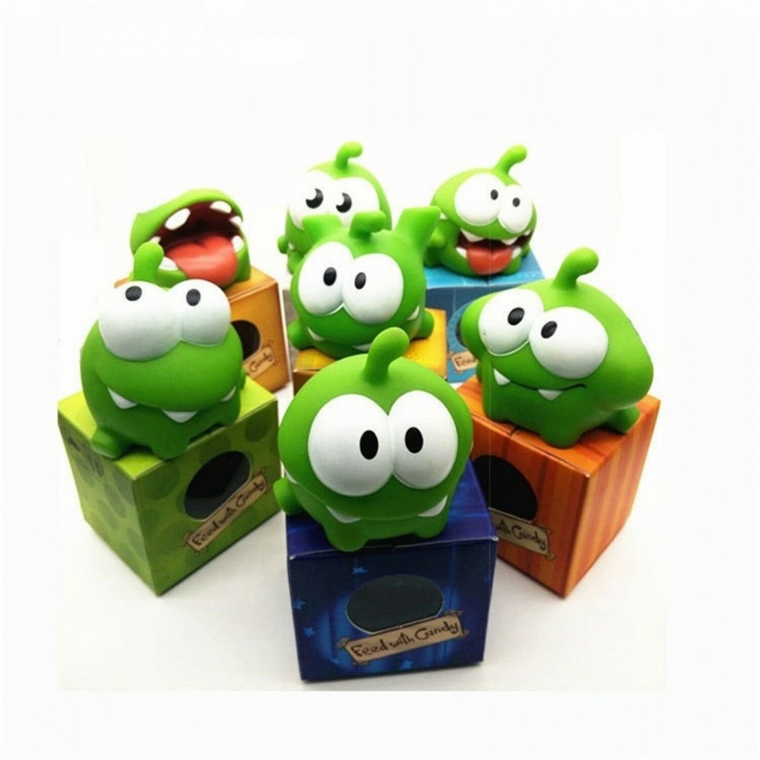 Random 1pcs Cut the Rope OM NOM Candy Gulping Monster Toy Figure with Sound Kids