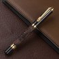 Brown And Golden Pen Roller Ball Dragon Clip Rich Culture Flower
