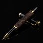 Brown And Golden Pen Roller Ball Dragon Clip Rich Culture Flower
