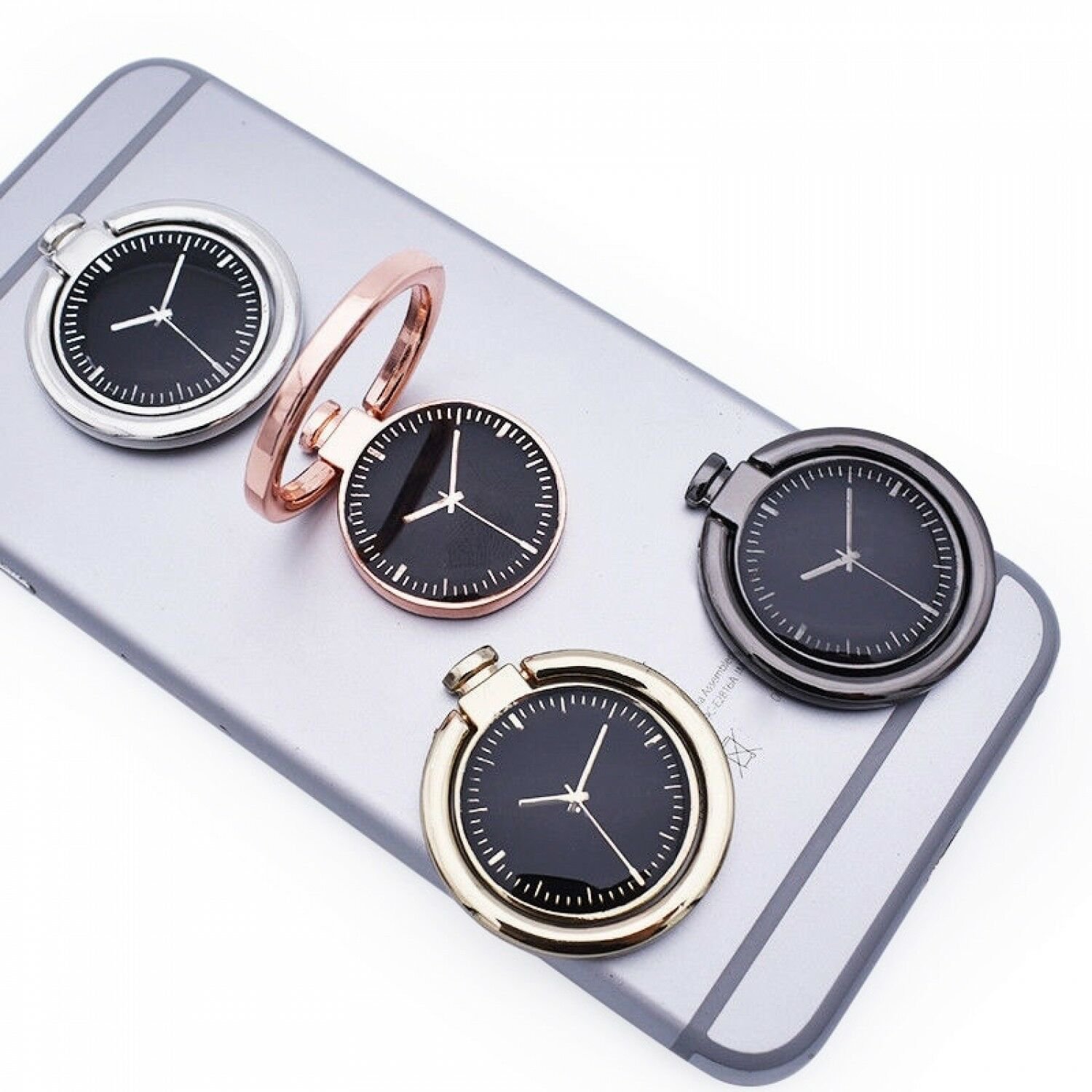Universal Metal Clocks 360 Degrees Rotatable Anti-falling Grip Mount Mobile