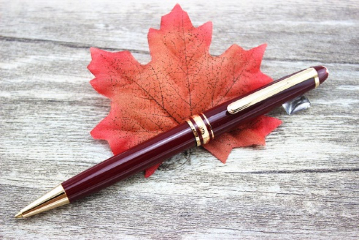 MB #164 Wine Red Burgundy Classique Ballpoint Pen Gold Clip White Star