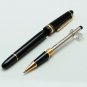 New MB #145 Rollerball Pen black resin Gold Clip