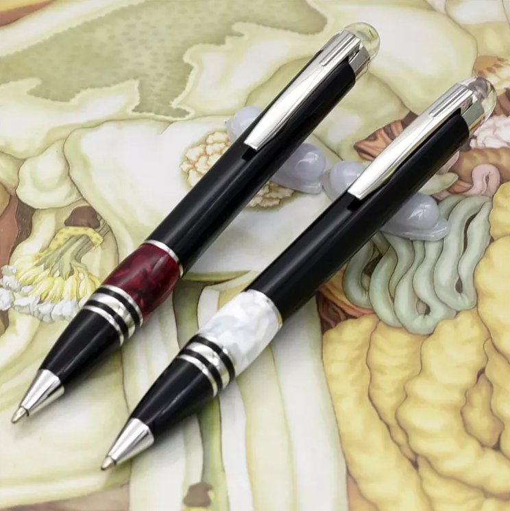 Luxury MB Black Resin Marble Series Ballpoint Pen Unique Design Top Gift
