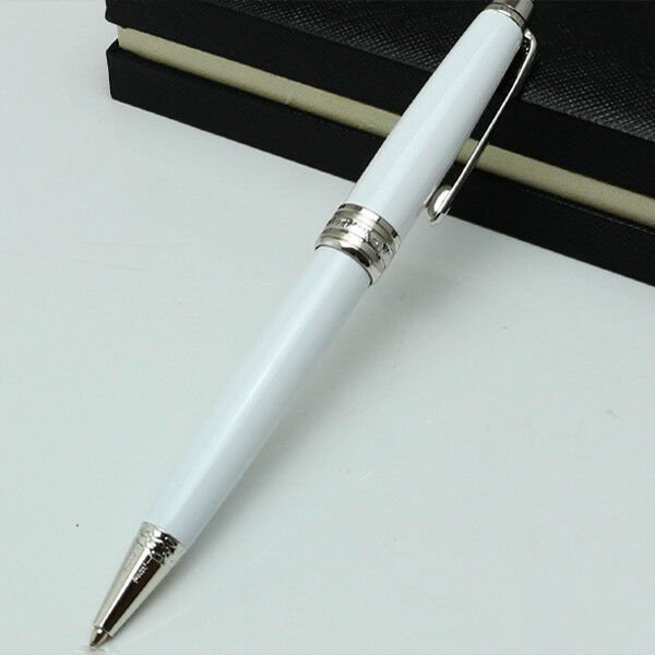 Classic MB #163 Ballpoint Pen Ceramic White Platinum Clip