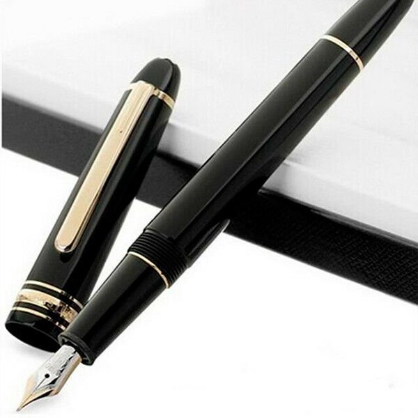 Classique design MB #145 Fountain Pen Black/Gold Clip Business Gift