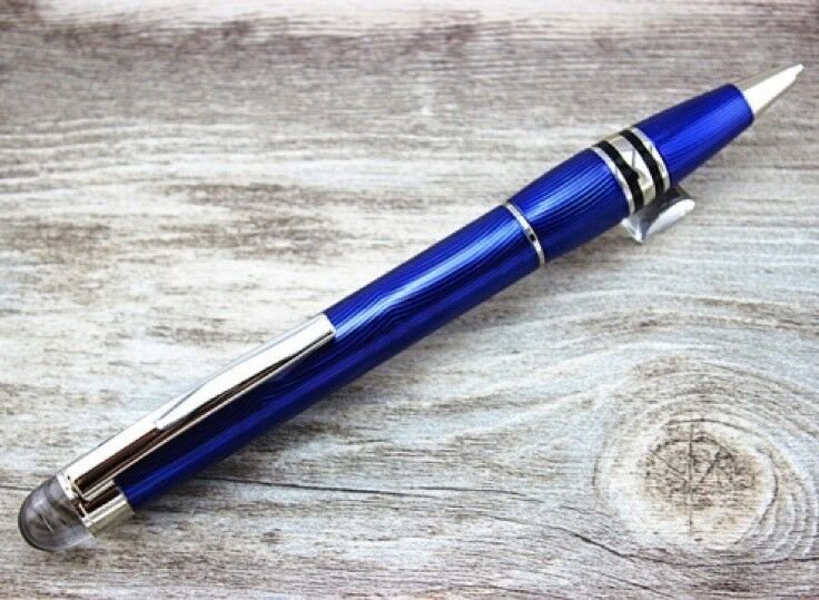 Luxury MB Blue line Ballpoint Pen With Crystal Star Cap Exellent Gift