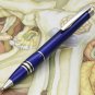 Luxury MB Blue line Ballpoint Pen With Crystal Star Cap Exellent Gift