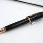 Luxury MB Fountain Pen Black resin Rose Gold Clip