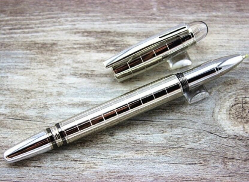 Luxury MB Silver Metal Chessboard Rollerball Pen for Office Exellent Gift