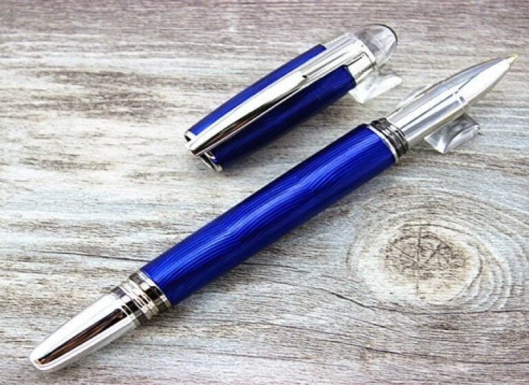 Luxury MB Blue line Rollerball Pen With Crystal Star Cap Exellent Gift
