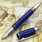 Luxury MB Blue line Rollerball Pen With Crystal Star Cap Exellent Gift