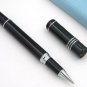 NEW MB Bright Black resin Rollerball Pen White Star on Top