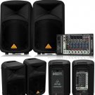PA System Package Mixer Speakers MP3 USB EQ Powered Portable DJ Sound Behringer