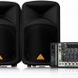 PA System Package Mixer Speakers MP3 USB EQ Powered Portable DJ Sound Behringer