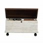 Rolling Storage Bench Ad Top Trunk Coffee Table Chest Rustic Distressed Entryway