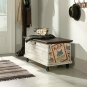Rolling Storage Bench Ad Top Trunk Coffee Table Chest Rustic Distressed Entryway