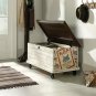 Rolling Storage Bench Ad Top Trunk Coffee Table Chest Rustic Distressed Entryway