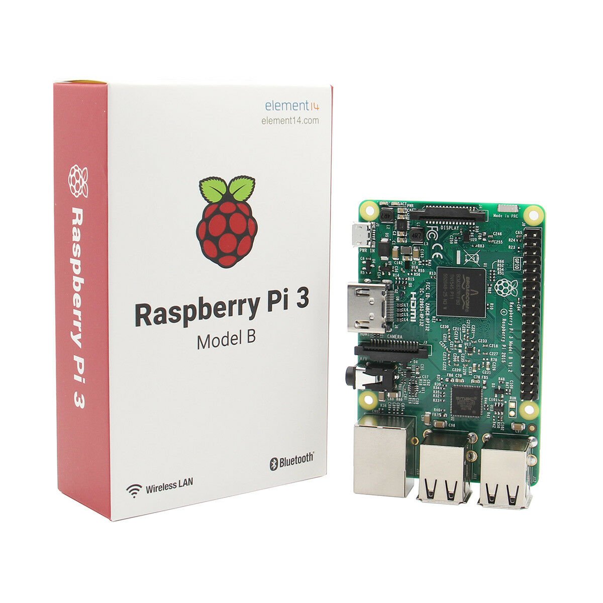 Raspberry Pi 3 Model B ARM Cortex-A53 CPU 1.2GHz 64-Bit Quad-Core 1GB RAM 10 Tim