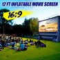 3.2x1.8m 16:9 Inflatable Widescreen Airblown Deluxe Theatre Movie Display Screen