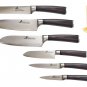ZHEN Japanese VG-10 6-Piece Damascus Cutlery Knife Set with Oak Wood Block