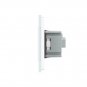 Livolo White Glass Touch Switch With EU Wall Socket VL-C702-11/VL-C7C1EU-11
