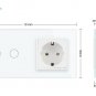 Livolo White Glass Touch Switch With EU Wall Socket VL-C702-11/VL-C7C1EU-11