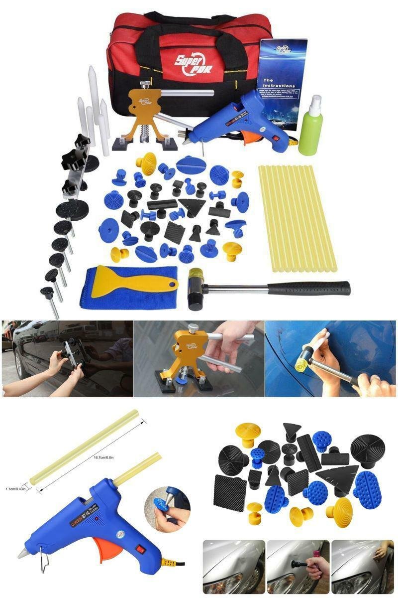 53pc Super Paintless Dent Golden Repair Tools Lifter Bridge Glue Puller Set Bag