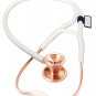 New -MDF Classic Cardiology Dual Head Stethoscope, Rose Gold / White