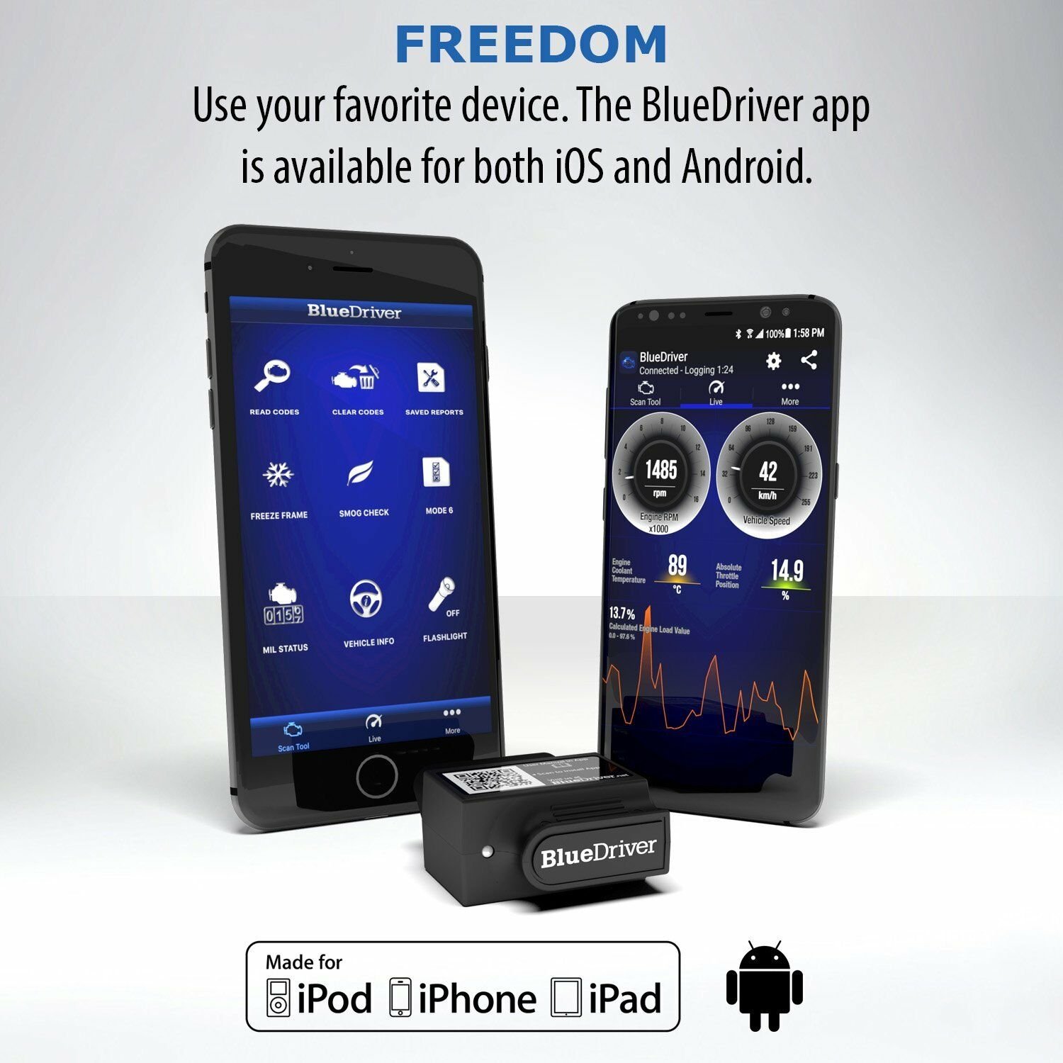 BlueDriver Bluetooth Professional OBDII Scan Tool for iPhone, iPad & Android