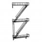Wall Art Display Shelf shelves Fire Escape Home decor Storage Steel Rack Curio