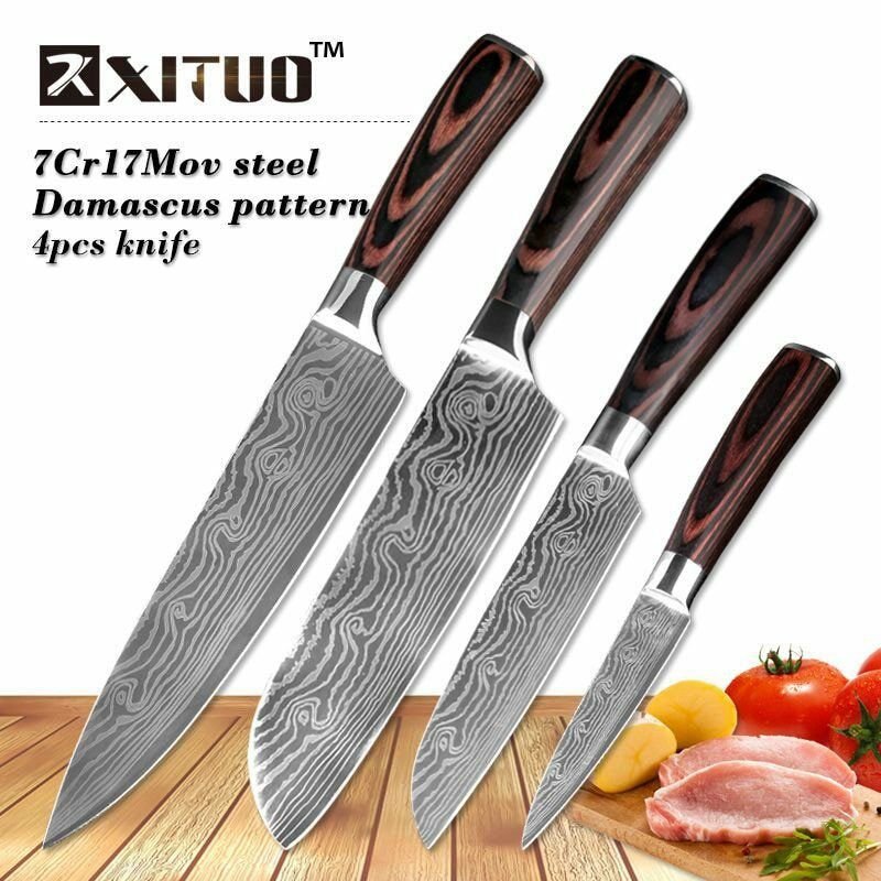 Stainless Steel Santoku Kitchen Damascus Professional Chef Knife 8 inch Japanese