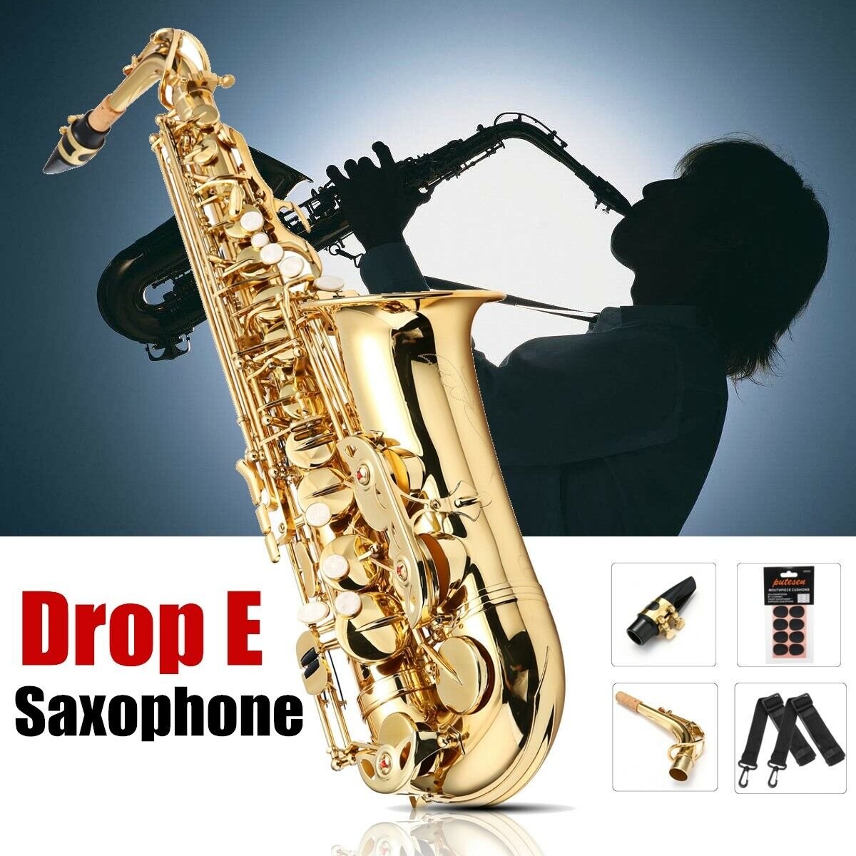 Original JUPITER JAS769 Gold Brass Alto Eb Tune Saxophone with Bag Clean Tools