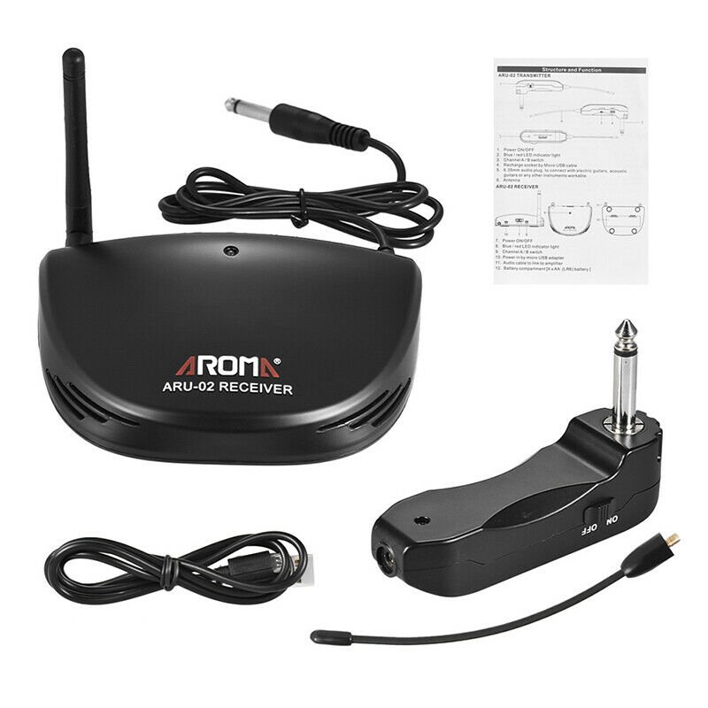 Aroma ARU-2 Wireless Audio Transmission Set with Receiver Transmitter For Guitar