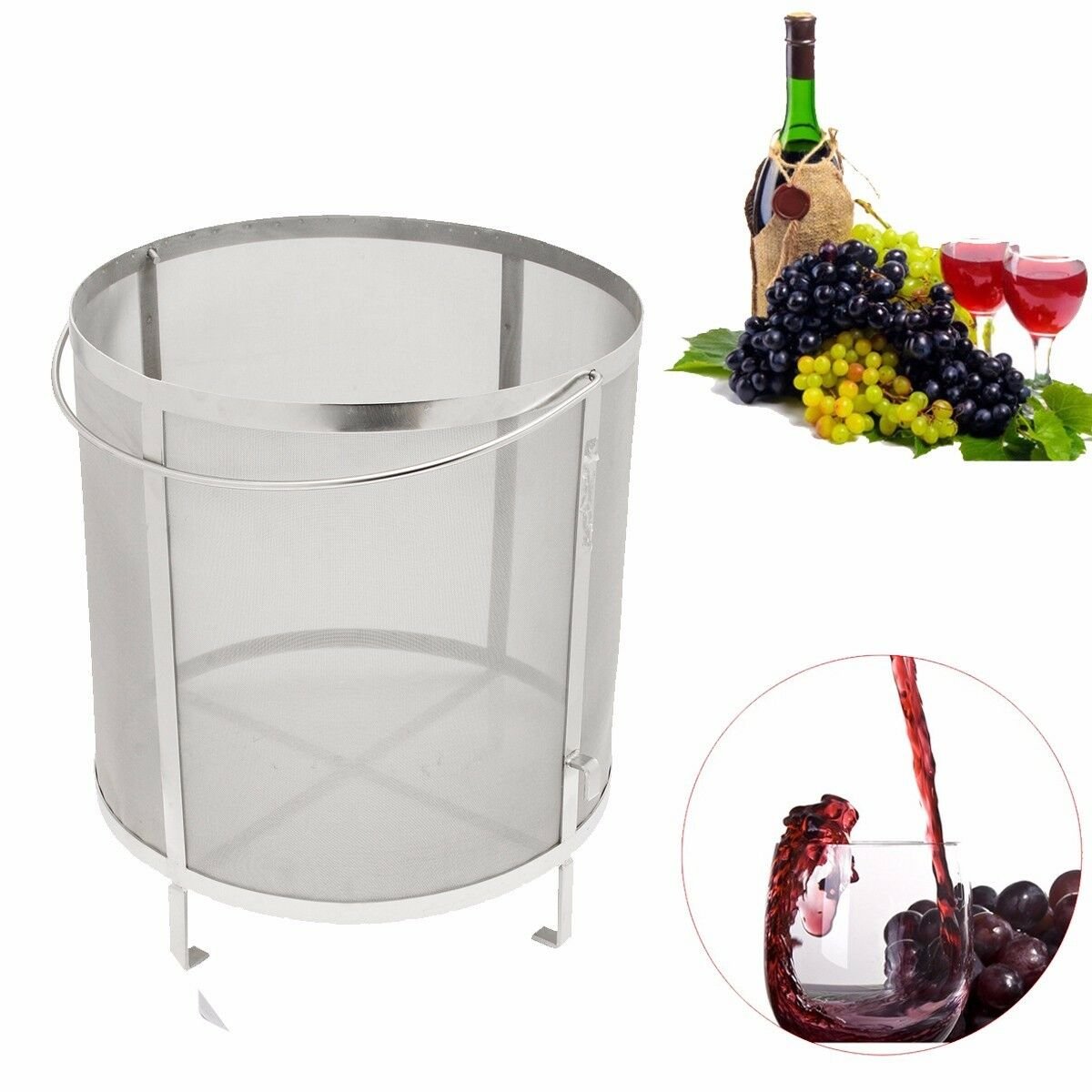 Stainless Steel Durable Brewing Grain Basket Hop Spider Kettle Mesh