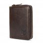 Bullcaptain Men RFID Blocking Secure Antimagnetic Genuine Leather 10 Card Slots