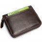 Bullcaptain Men RFID Blocking Secure Antimagnetic Genuine Leather 10 Card Slots