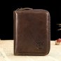 Bullcaptain Men RFID Blocking Secure Antimagnetic Genuine Leather 10 Card Slots