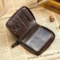Bullcaptain Men RFID Blocking Secure Antimagnetic Genuine Leather 10 Card Slots